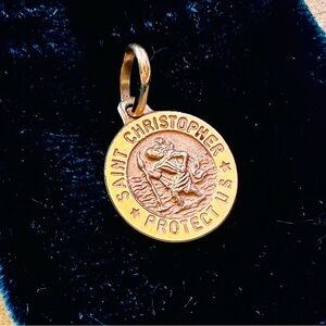 Solid 14kt gold St. Christopher Charm.